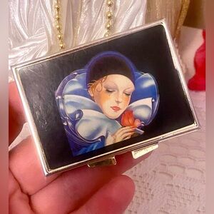 Art Deco Style Compact with Clown Design. Vintage (1960-1970)
